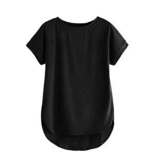 Stylish Up and Down Cotton T-shirt(Black)