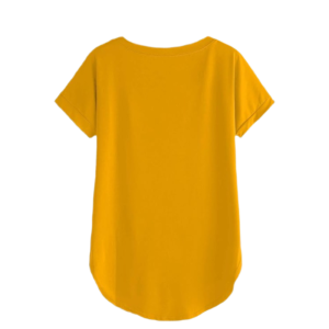 Stylish Up and Down Cotton T-shirt(Yellow)