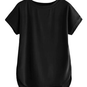 Stylish Up and Down Cotton T-shirt(Black)