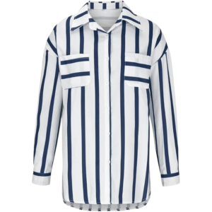 Women's Roll-Up Sleeve Shirt(Blue)