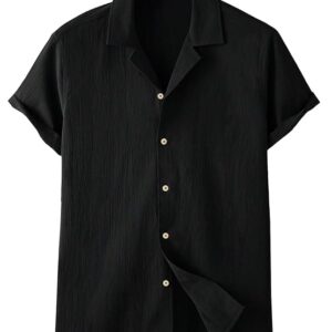 Men's Regular Fit Casual Shirt(Black)