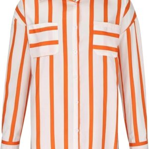 Women's Roll-Up Sleeve Shirt(Orange)
