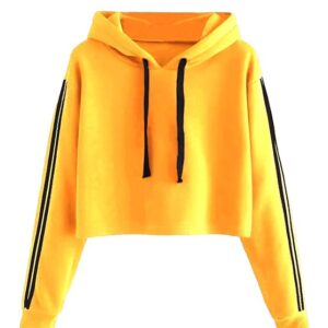 Stylish Sweatshirt with Hood for Women(Yellow)